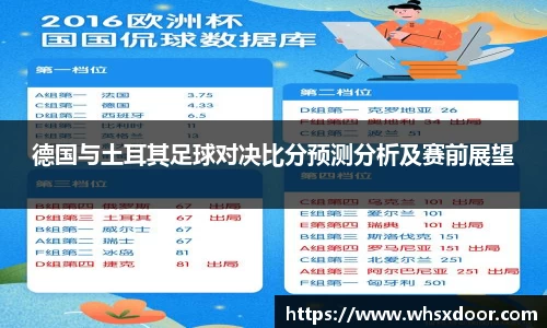 德国与土耳其足球对决比分预测分析及赛前展望